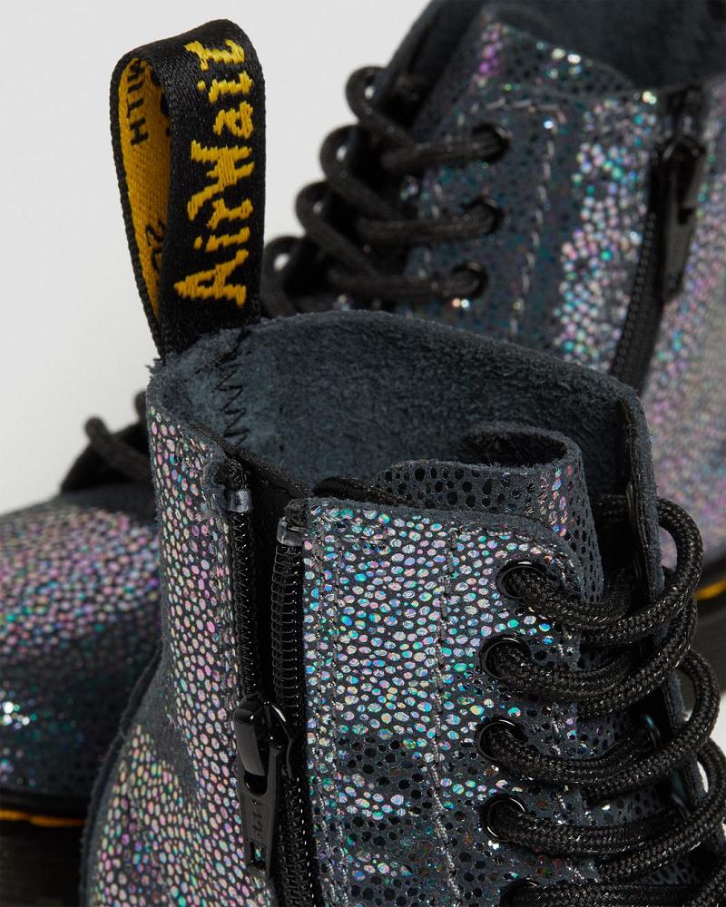 Dr Martens Toddler 1460 Pascal Iridescent Snørestøvler Børn Metal | DK 698JPQ